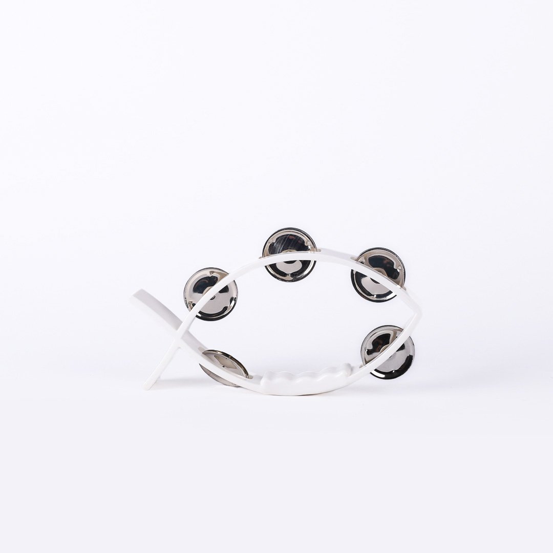 Tambourine Little Fish White- Swanson Christian Products