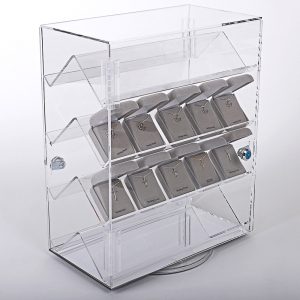 Jewelry Display Case – 2 Sided Rotating with Locking Doors (Display Only)