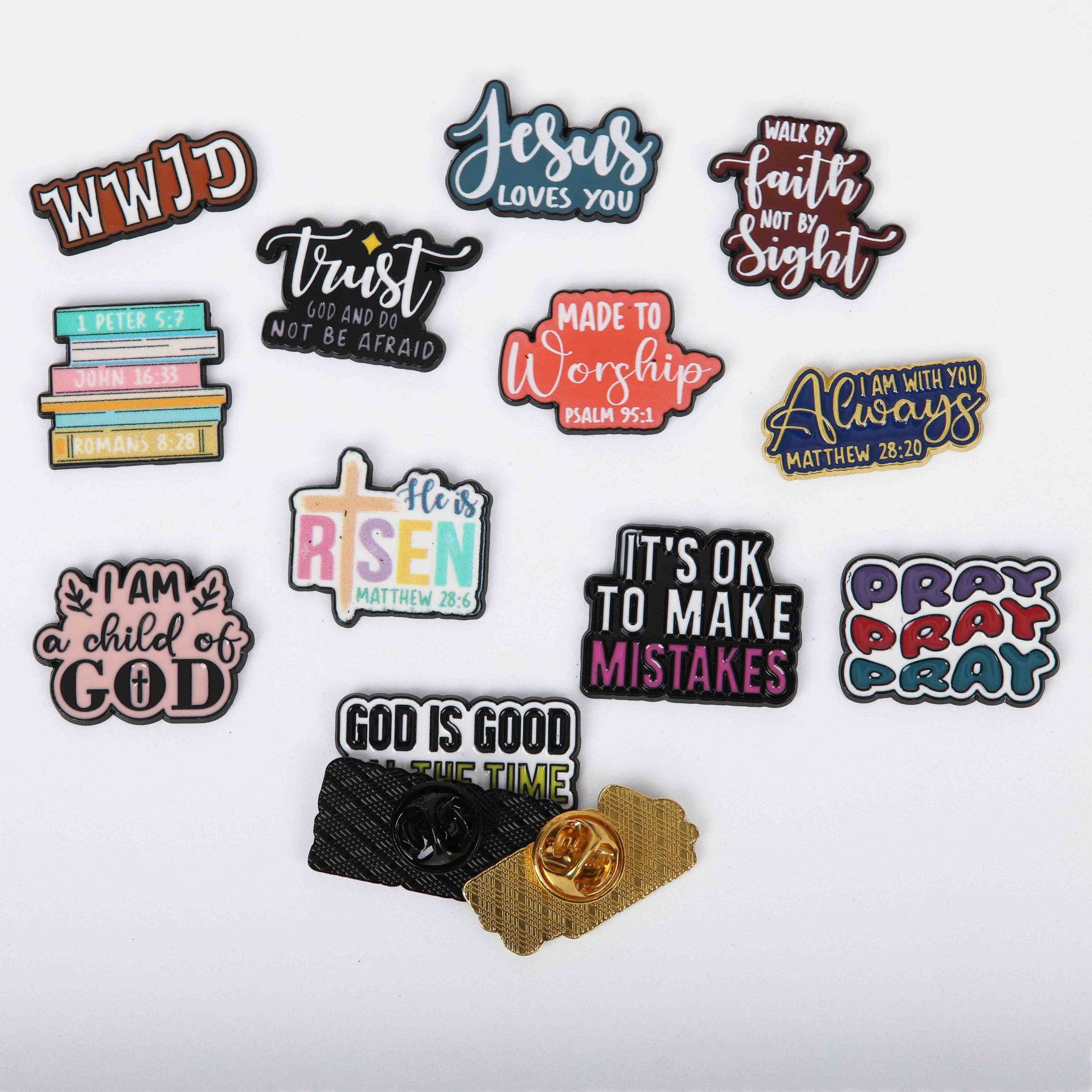 Christian Enamel Pins Assortment - Pack Of 12 - Image 2