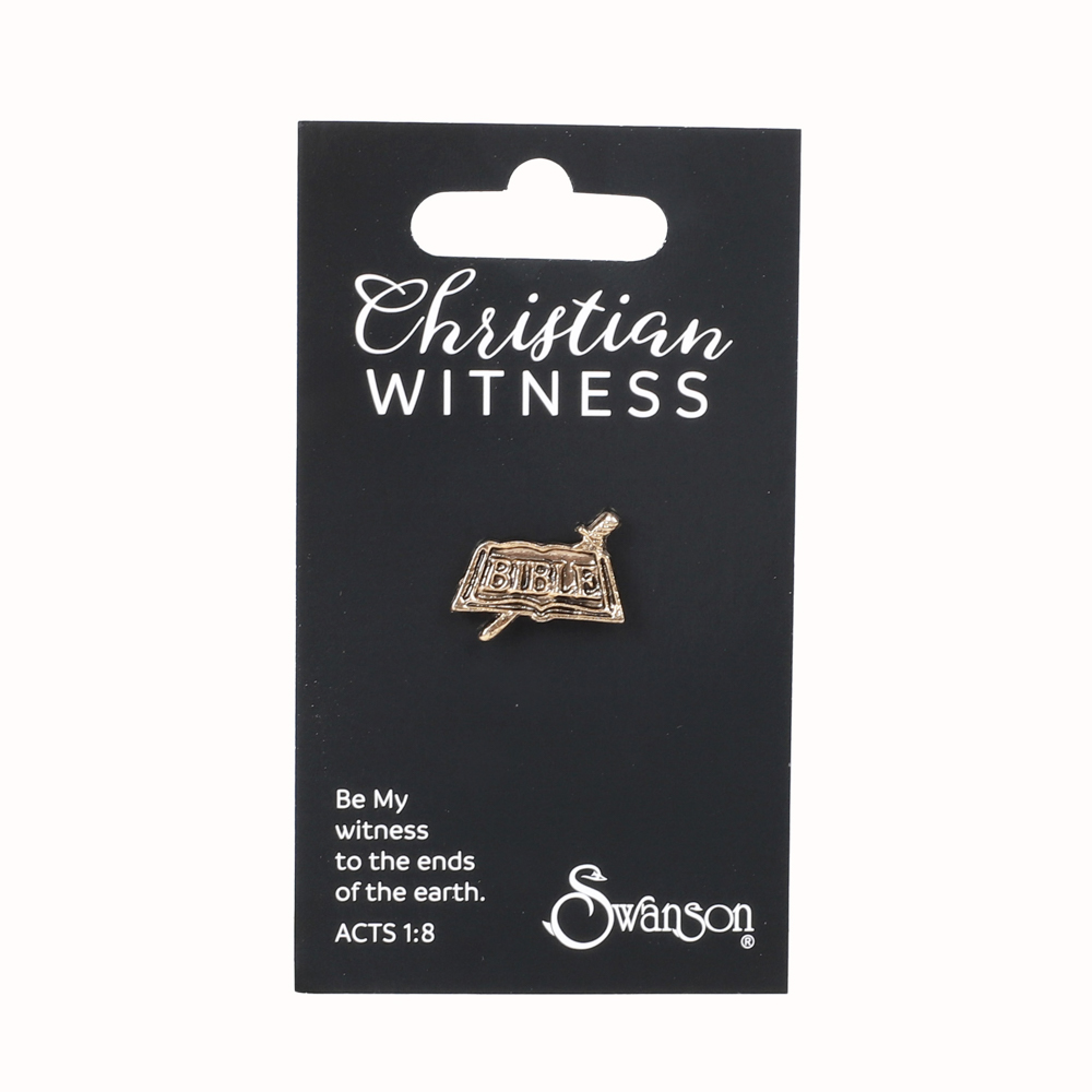 Lapel Pin Sword & Bible Oxidized Gold - Pack of 6 - Image 2