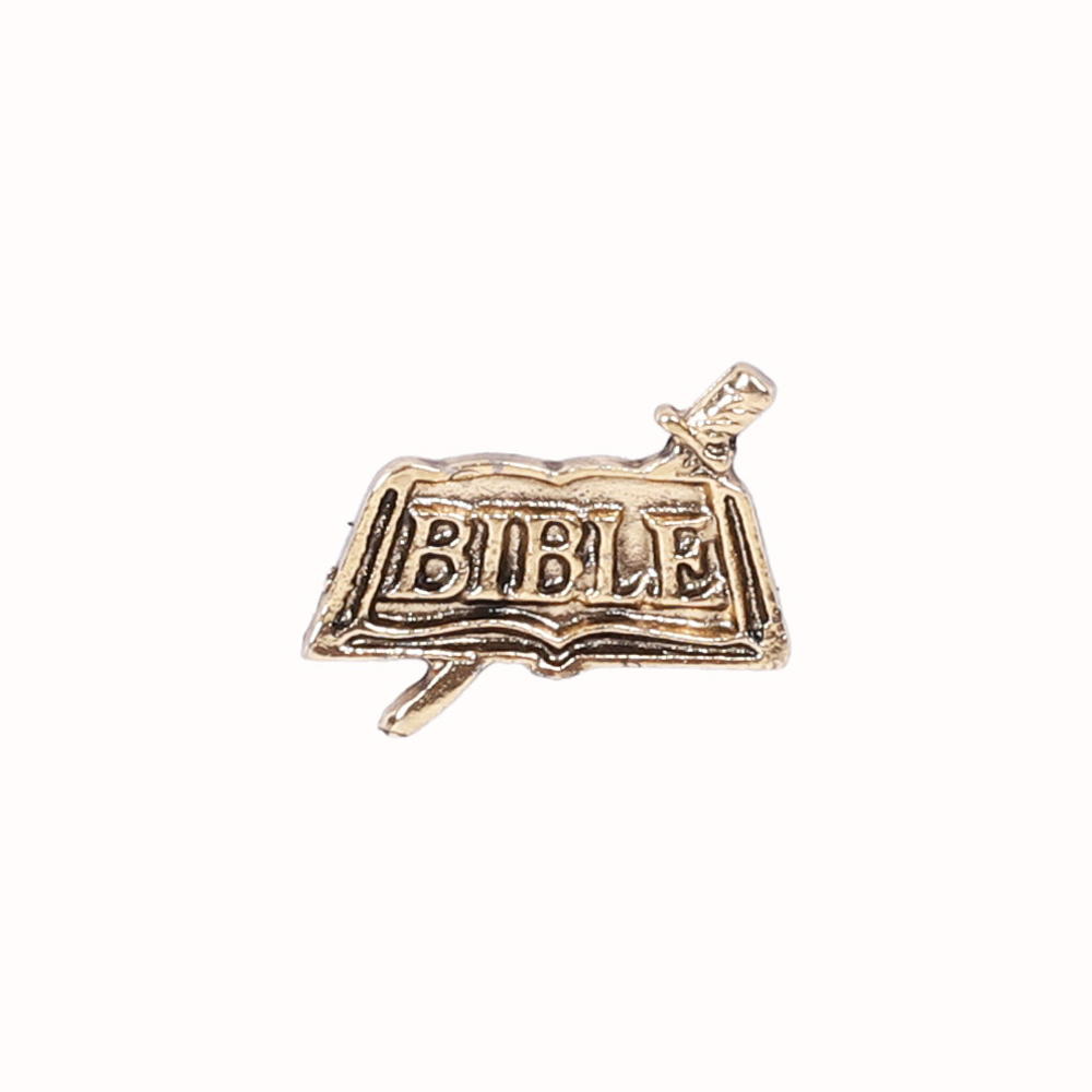 Lapel Pin Sword & Bible Oxidized Gold - Pack of 6 - Image 3