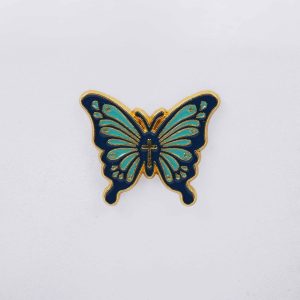 Christian Cross Butterfly Enamel Pin – Pack Of 3