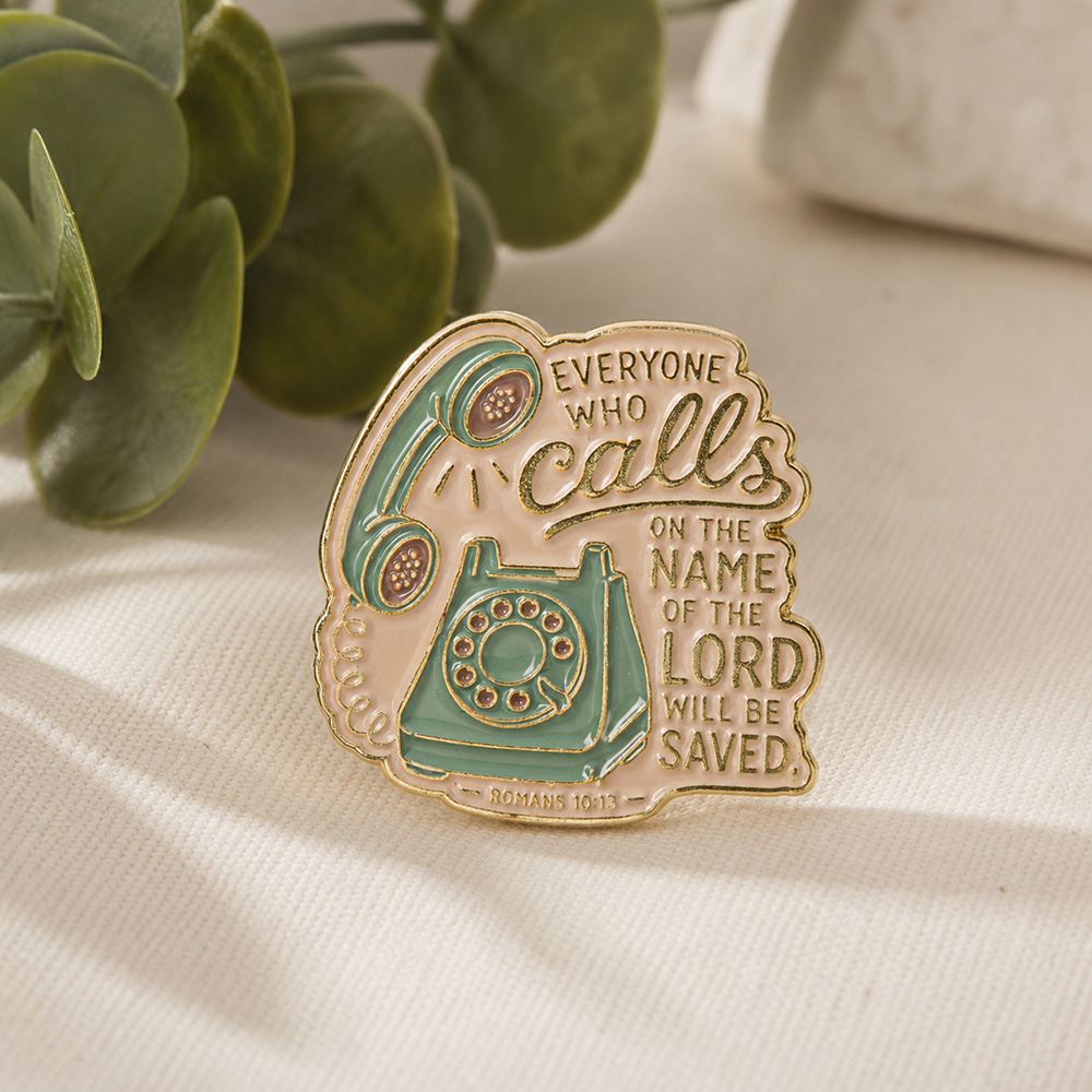 Romans 10:13 Rotary Phone Enamel Pin - Pack of 3 - Image 2