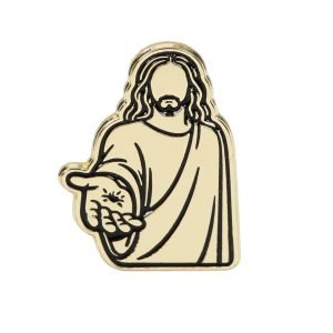 Jesus Enamel Pin – Line Art Portrait With Outstretched Hand – Pack of 3