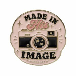 Made In His Image Enamel Pin – Genesis 1:27 Camera Design – Pack of 3