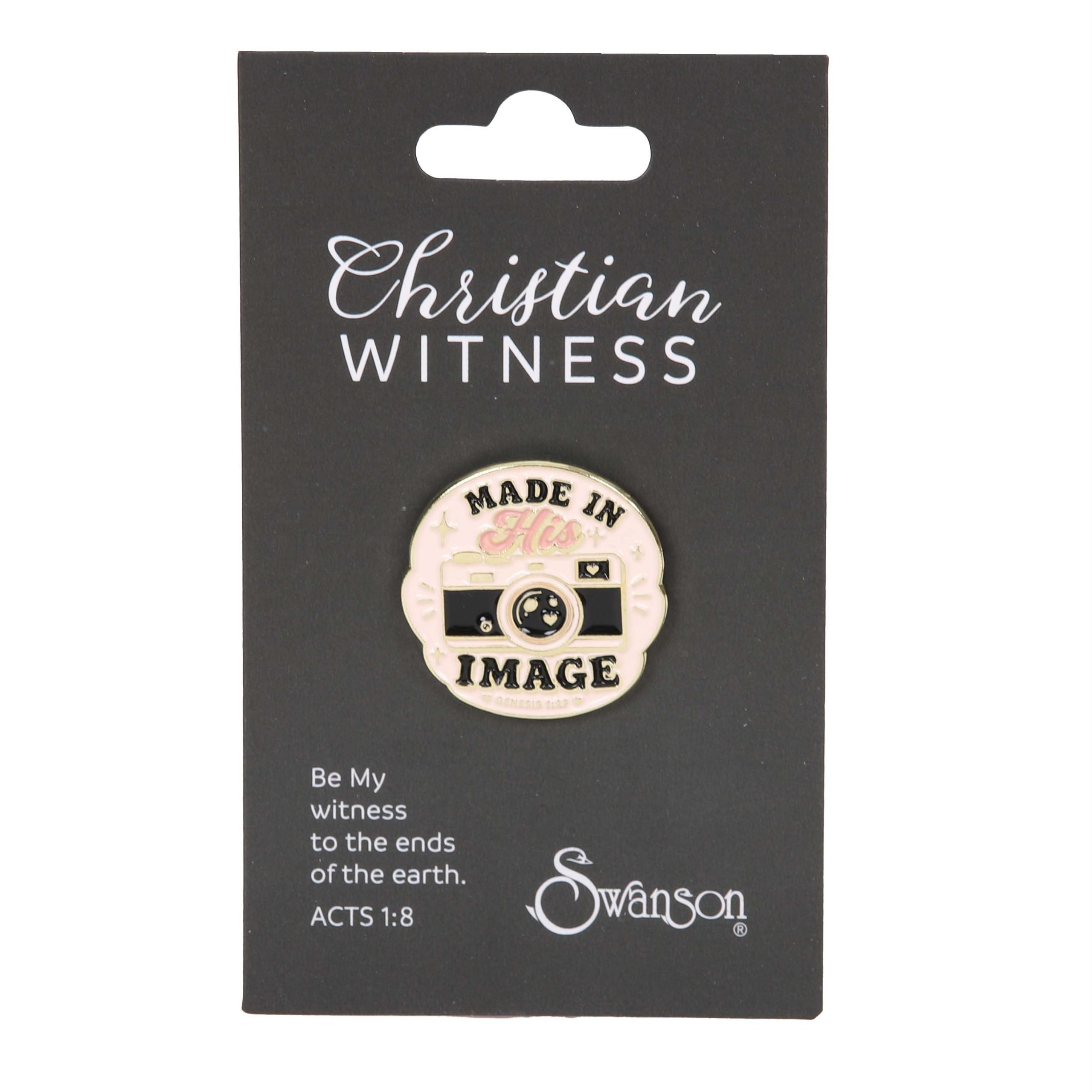 Made In His Image Enamel Pin - Genesis 1:27 Camera Design - Pack of 3 - Image 2