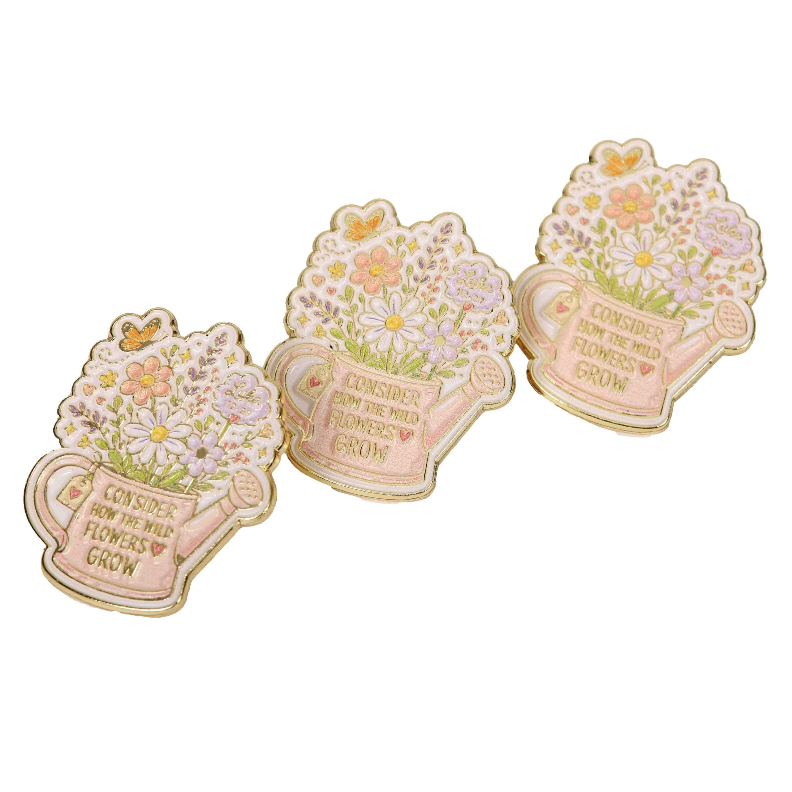 Wildflower Luke 12:27 Enamel Pin - Consider How The Wild Flowers Grow - Pack of 3 - Image 4