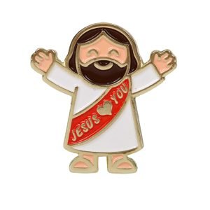 Jesus Loves You Enamel Pin – Open Arms Design – Pack of 3
