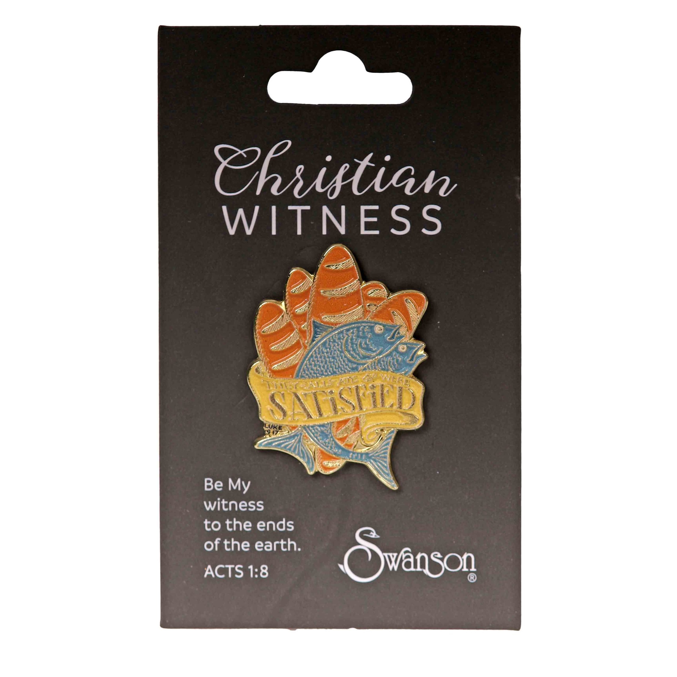 Loaves And Fishes Enamel Pin - Satisfied in Luke 9:17 - Pack of 3 - Image 3