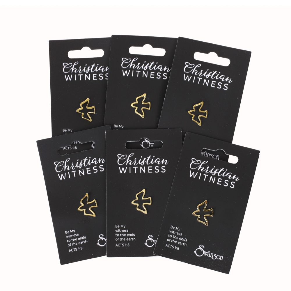 Lapel Pin - Open Dove - Gold - Pack of 6 - Image 4