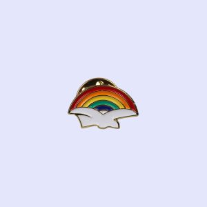 Lapel Pin Dove with Rainbow PK3