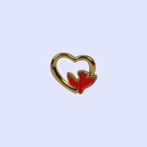 Lapel Pin Heart with Dove PK3
