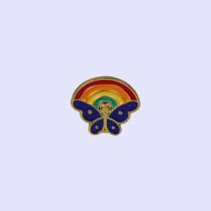 Lapel Pin Butterfly with Rainbow PK3