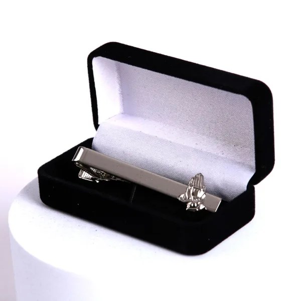 Tie Bar Praying Hands Silver- Swanson Christian Products