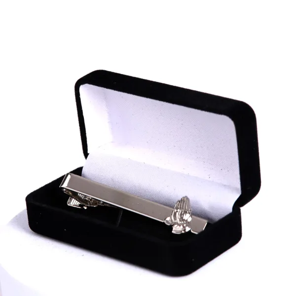 Tie Bar Praying Hands Silver- Swanson Christian Products