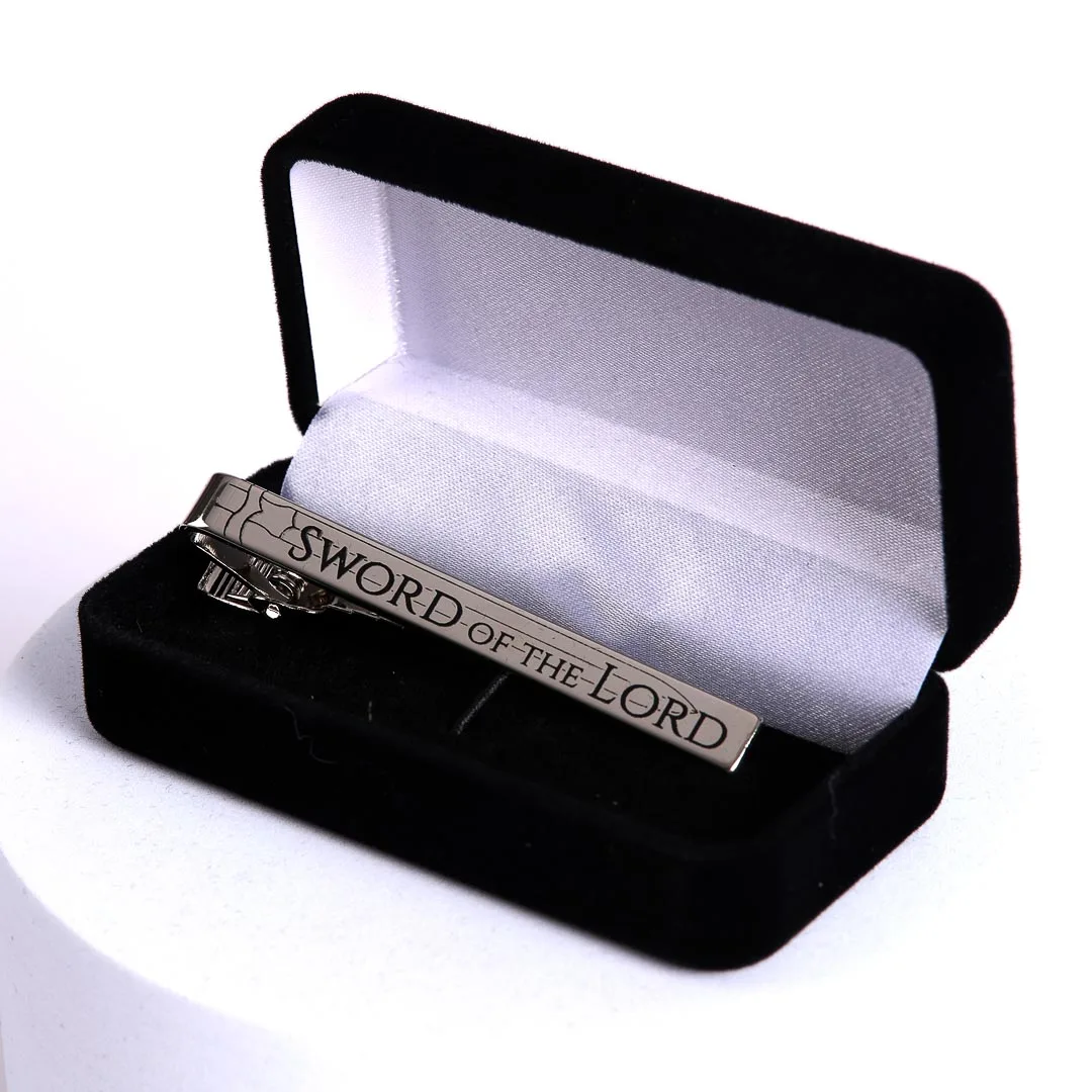 Silver Etched Tie Bar- Sword Of The Lord- Swanson Christian products