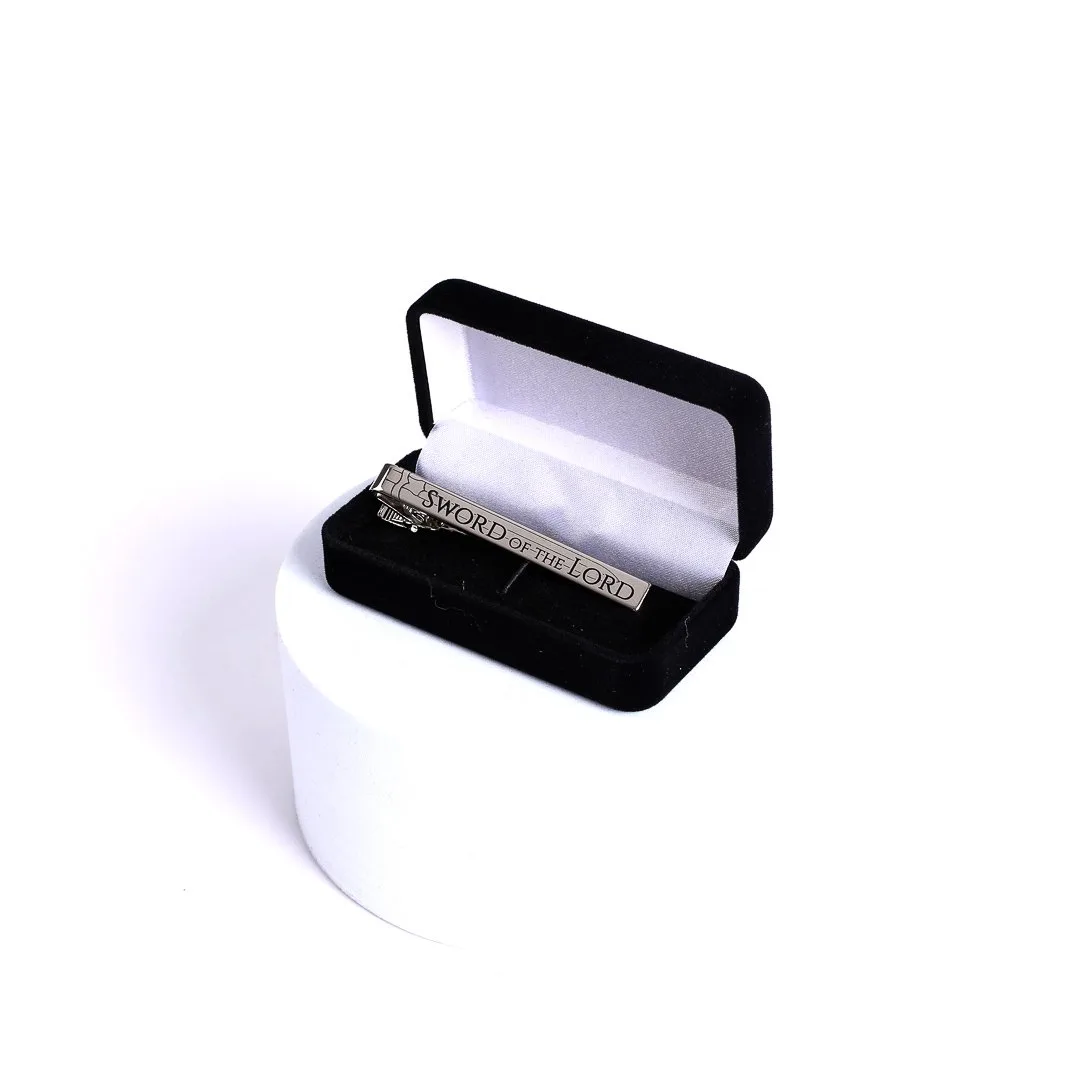 Silver Etched Tie Bar- Sword Of The Lord- Swanson Christian products