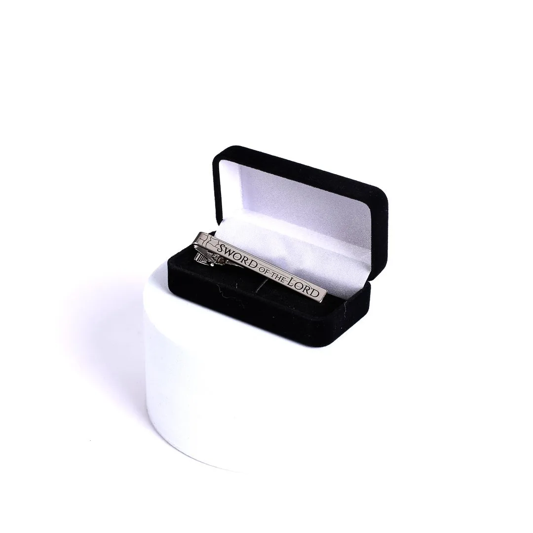 Silver Etched Tie Bar- Sword Of The Lord- Swanson Christian products