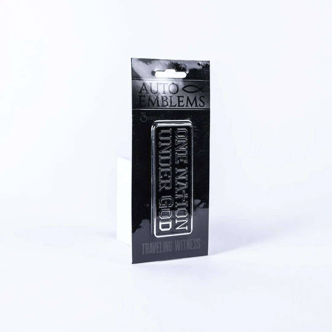 Auto Emblem - One Nation Under God - Silver - Pk6 | Swanson Christian Products