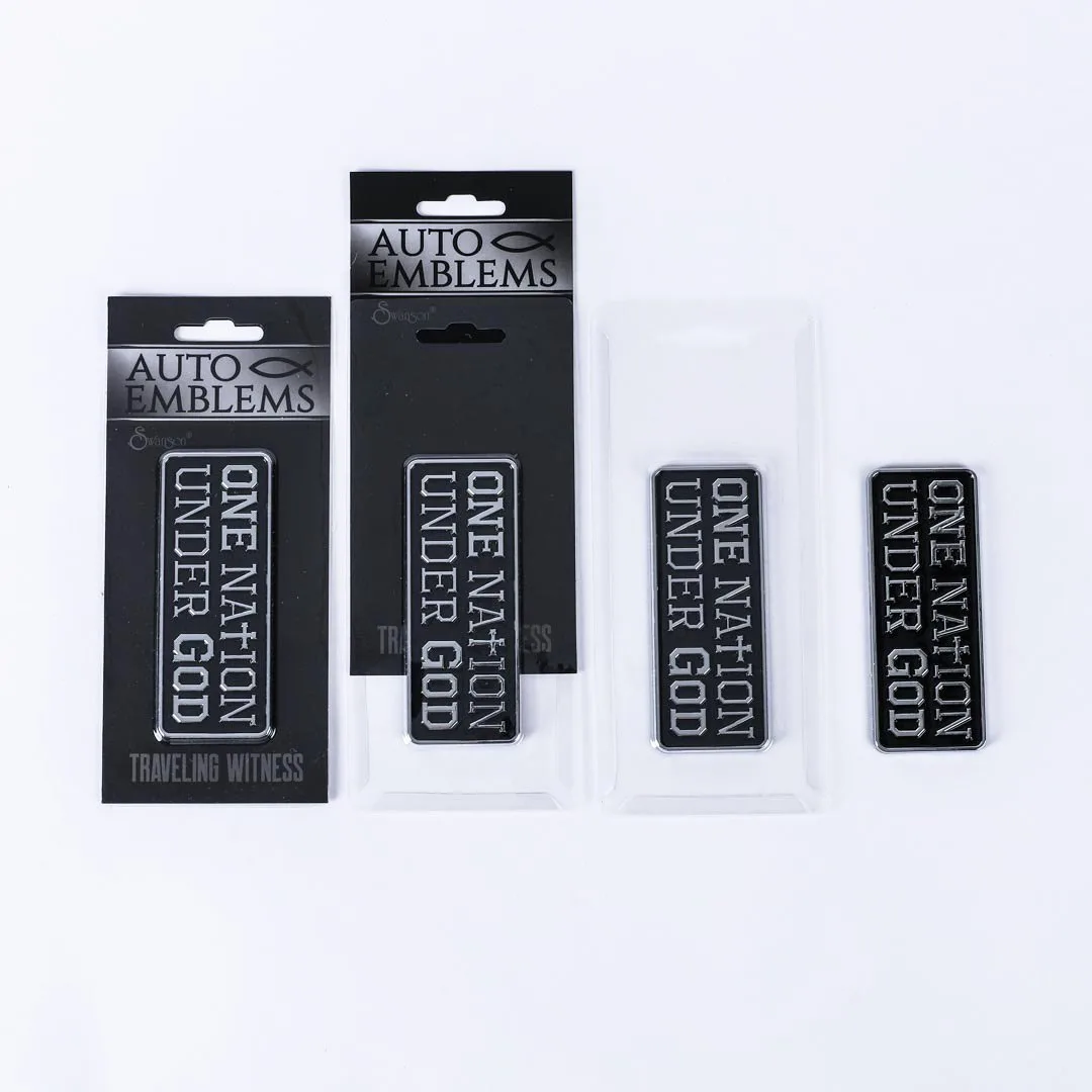 Auto Emblem - One Nation Under God - Silver - Pk6 | Swanson Christian Products