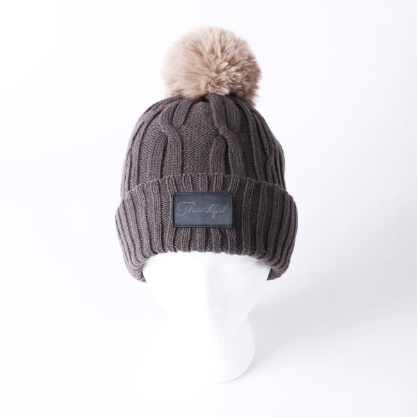 Grey Beanie Hat |- Thankful | Swanson Christian Products