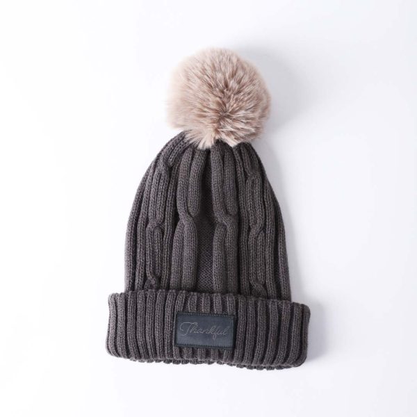 Grey Beanie Hat |- Thankful | Swanson Christian Products
