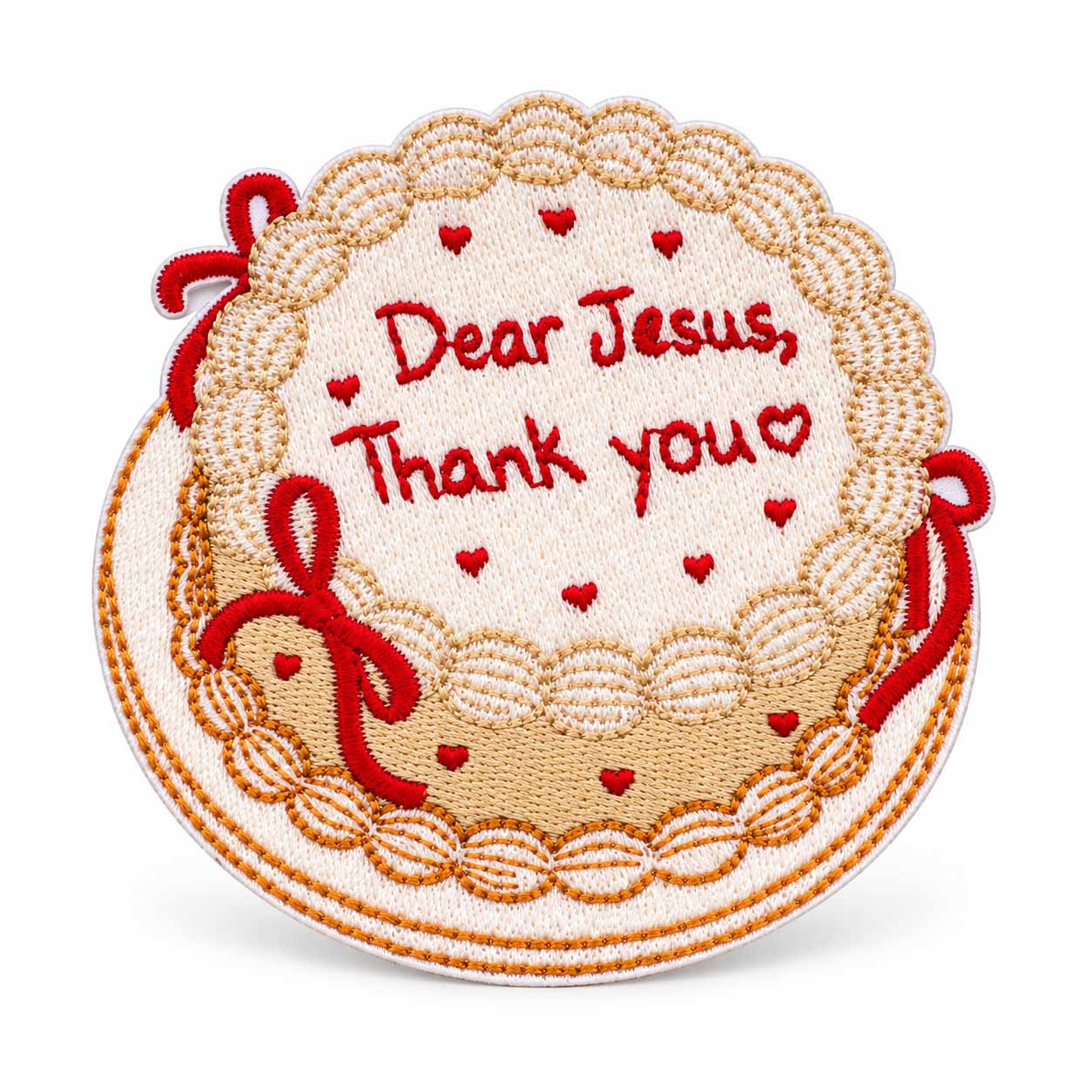 Thank You Jesus Patch - Embroidered Iron-On Metallic Gold - Pack of 3 - Image 2