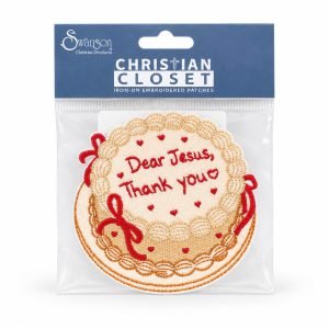 Thank You Jesus Patch – Embroidered Iron-On Metallic Gold – Pack of 3