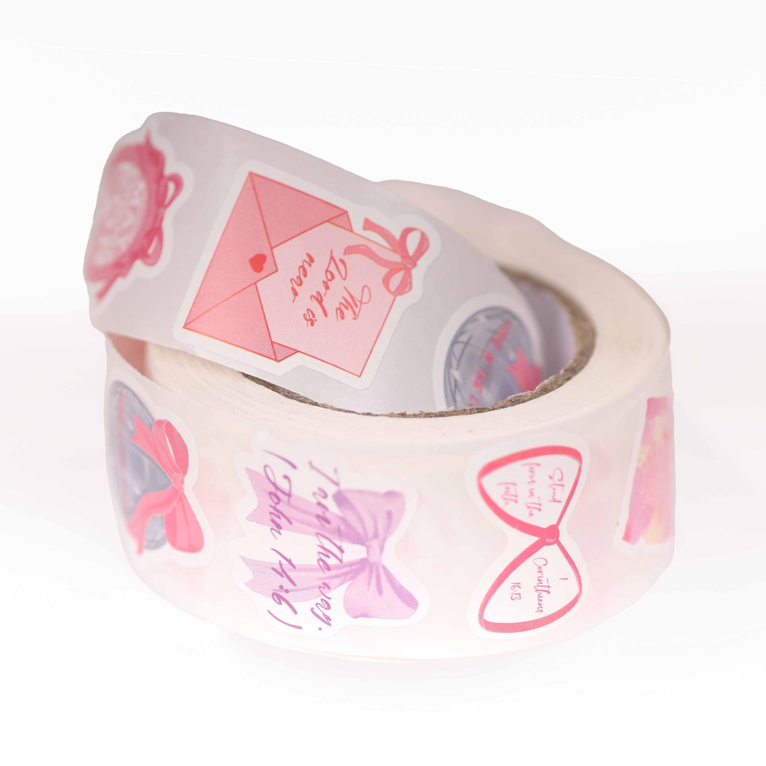 Christian Stickers - Pink Bow Bible Verse Roll, 500 Count - Image 4