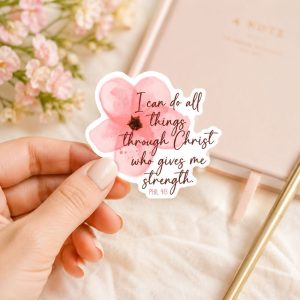 Sticker Vinyl I Can Do All Things Pk5