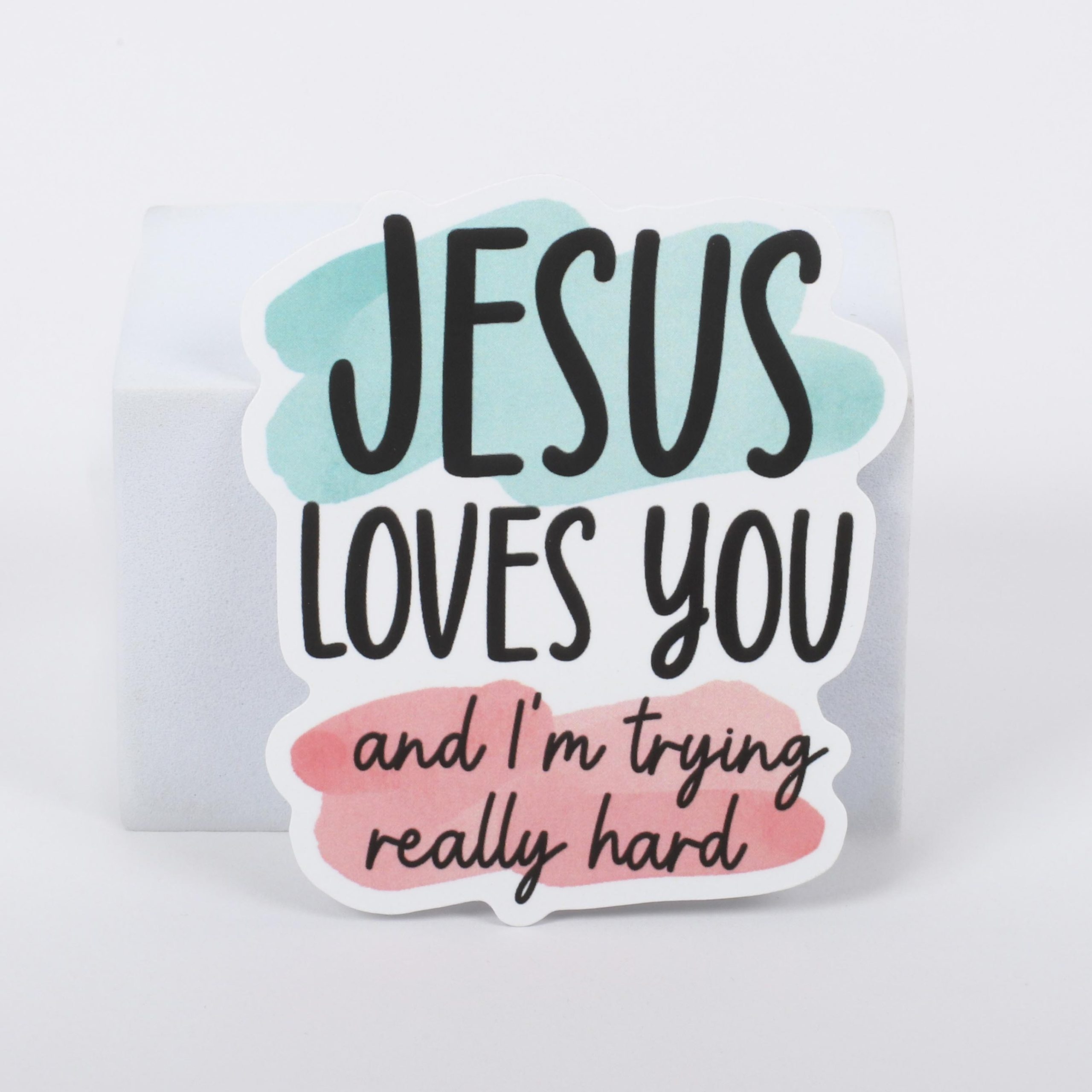 Sticker Vinyl Jesus Loves You Pk5 - Image 2