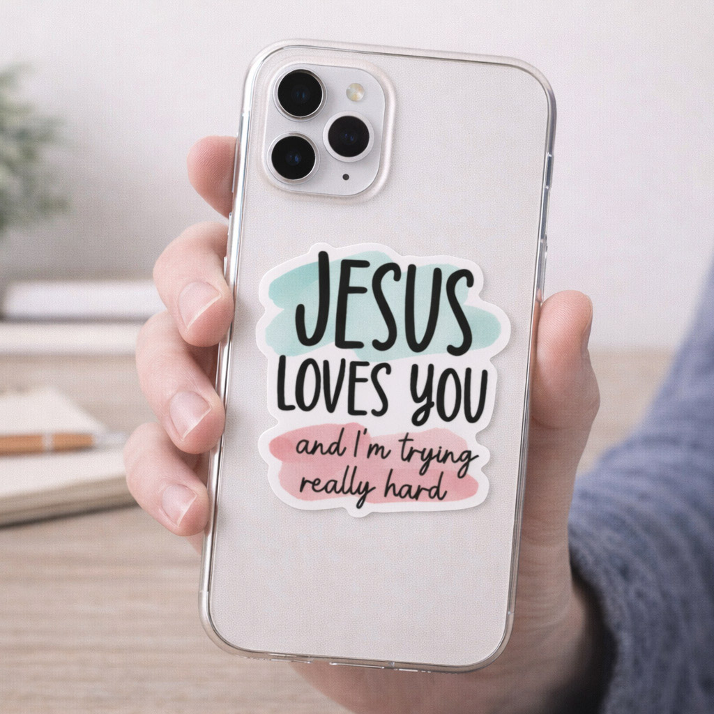 Sticker Vinyl Jesus Loves You Pk5 - Image 3