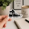 Christian sneaker sticker with ‘Walk by Faith’ Bible verse design, inspirational decal for water bottle, journal, or laptop