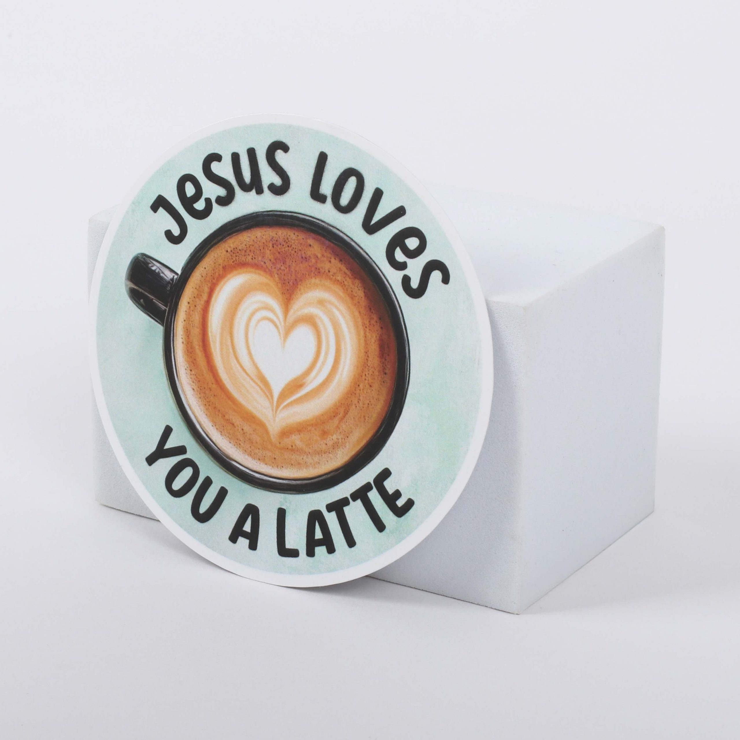 Sticker Vinyl Jesus Loves You A Latte Pk5 - Image 2
