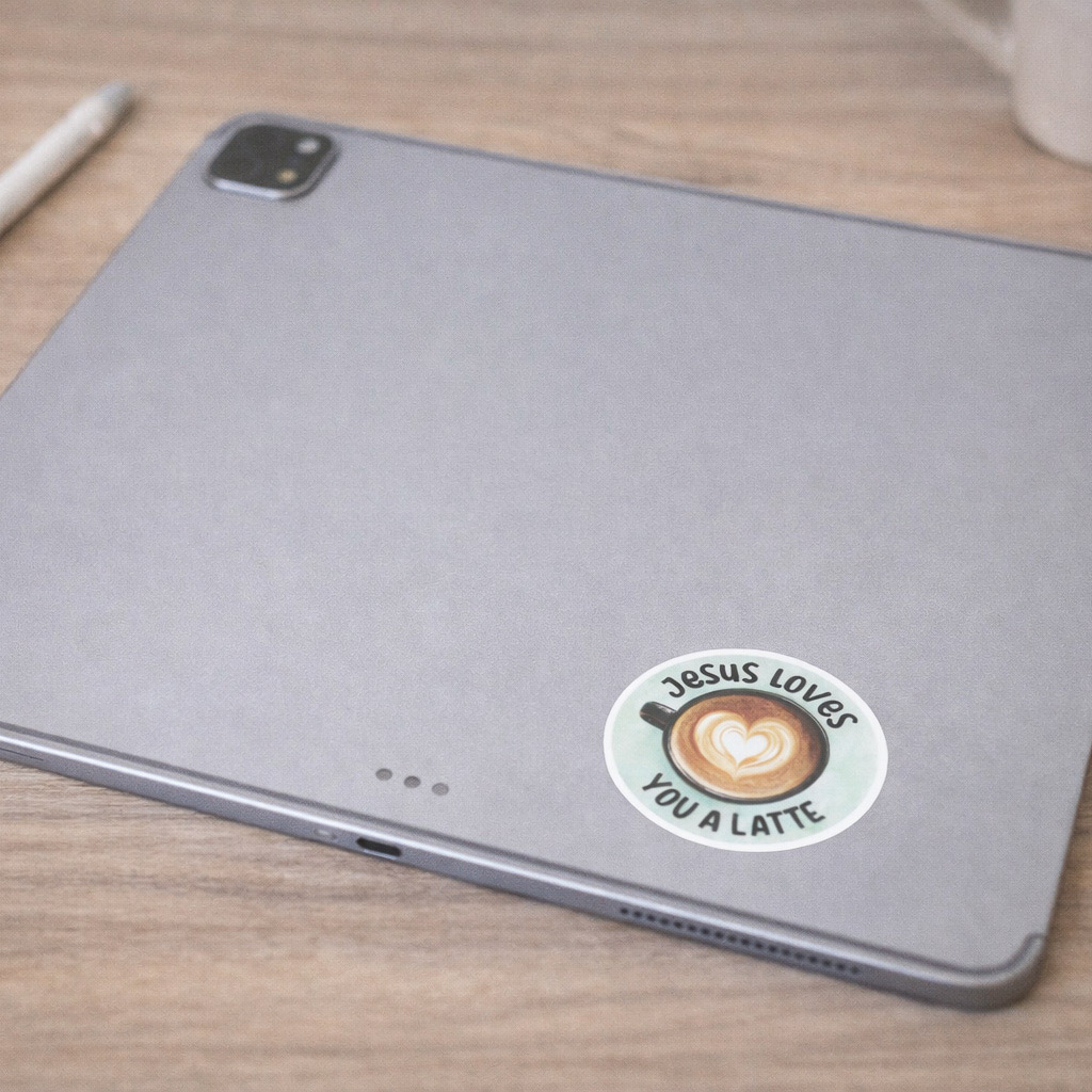 Sticker Vinyl Jesus Loves You A Latte Pk5 - Image 4