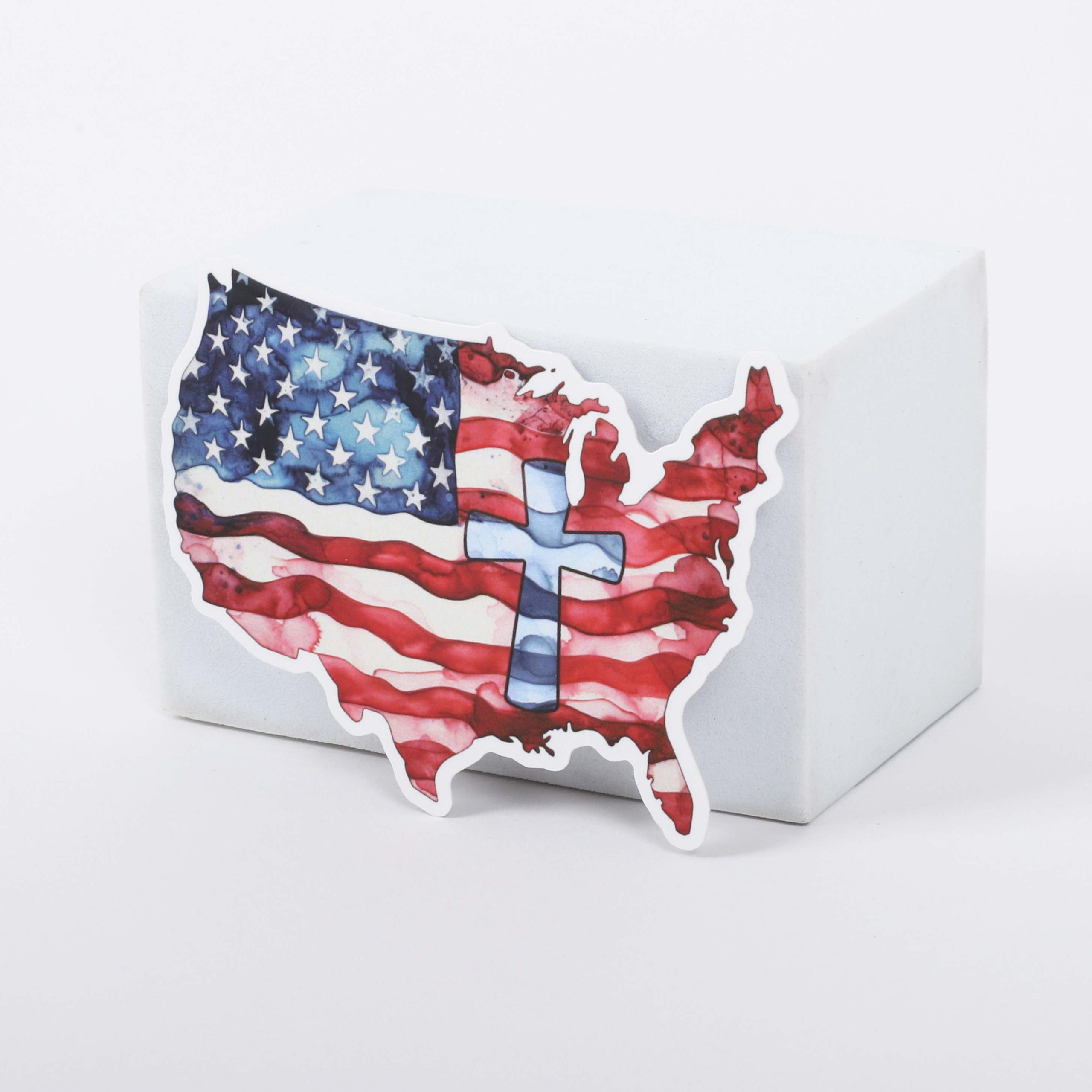 Sticker Vinyl Watercolor American Flag Pk5 - Image 3