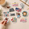 Faith-based sticker assortment featuring prayer, encouragement, and scripture designs in minimalist lifestyle setting
