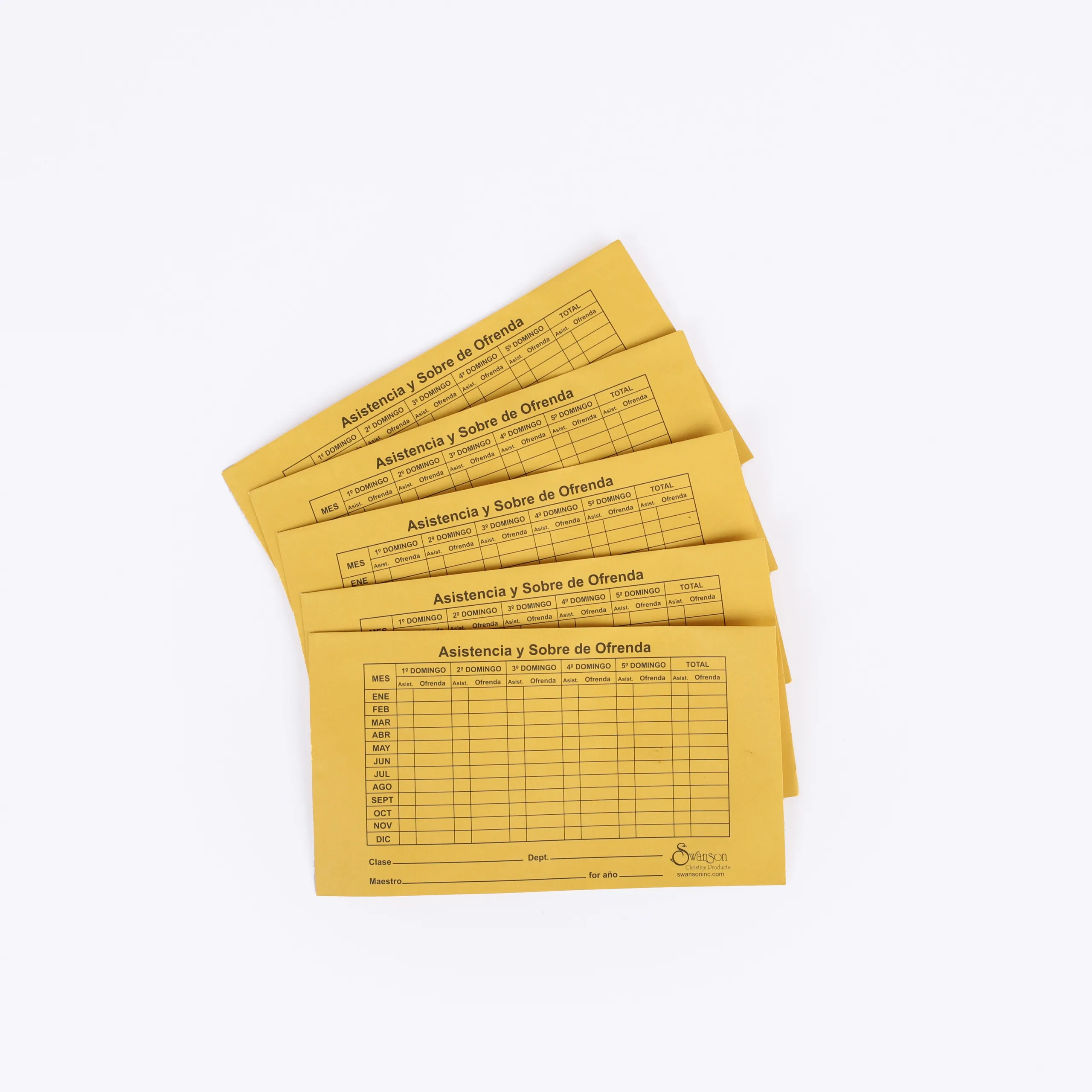 Offering Envelop Asistencia Sobre De Ofrenda Goldenrod- Swanson Christian Products