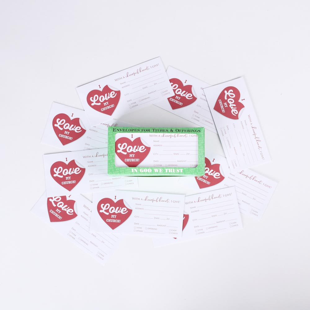 Envelope for Tithe and Offering - I Love My Church - 100 Ct. | Swanson Christian Products