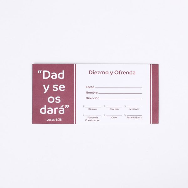 Spanish Envelope for Tithe and Offering - Give and it will be Given | Swanson Christian Products