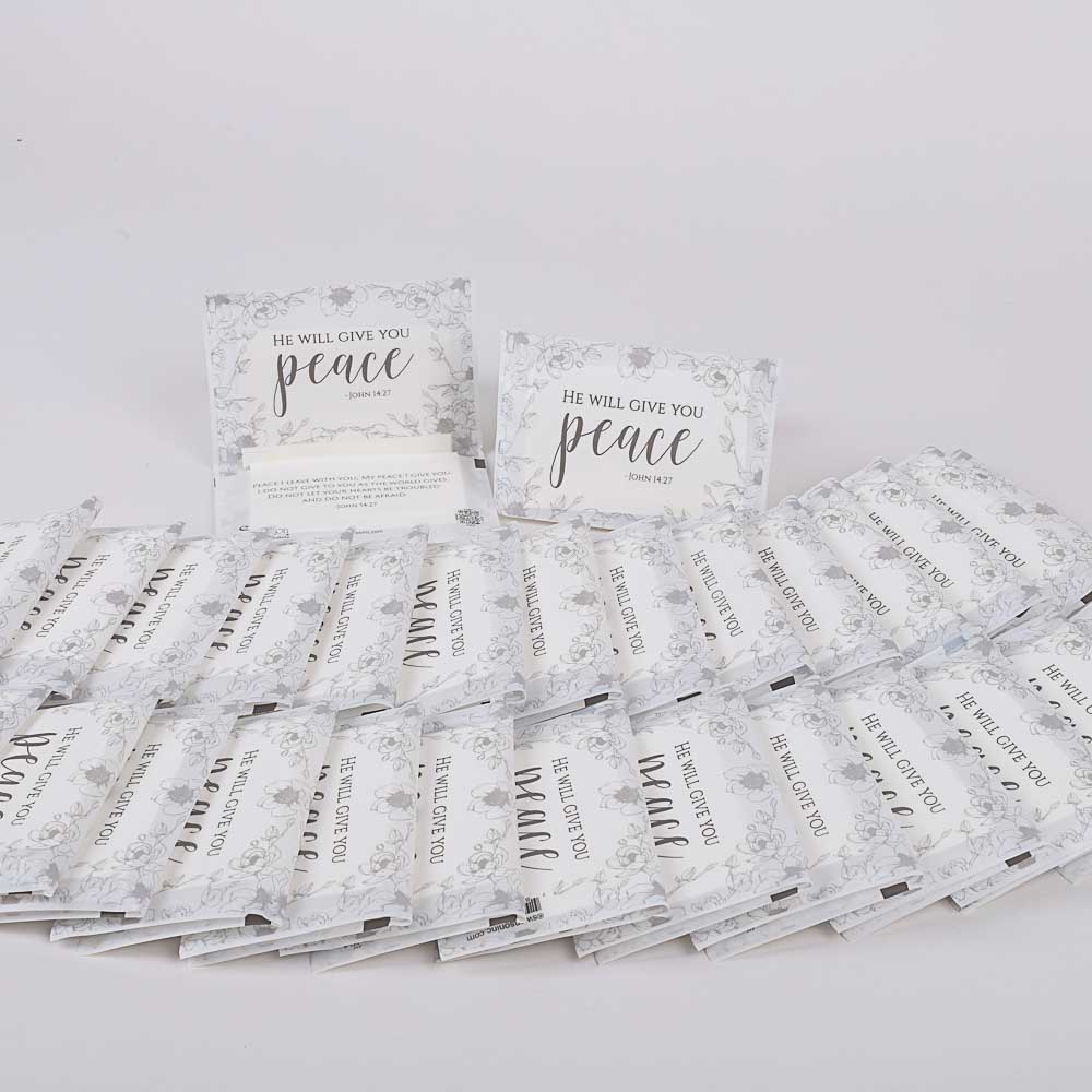 Tissue Packs - He Will Give You Peace - Pack of 30