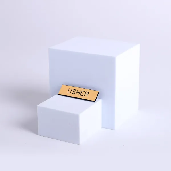Badge Engraved Usher Gold Pin- Swanson Christian Products