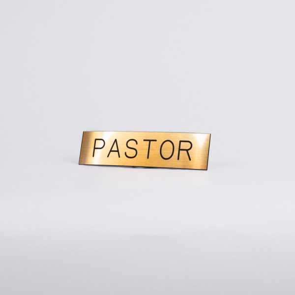 Engraved Sign - Pastor's Study - Adhesive Back - Gold