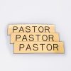 Engraved Sign - Pastor's Study - Adhesive Back - Gold