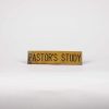 Engraved Sign - Pastor's Study - Adhesive Back - Gold