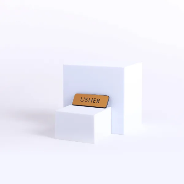 Badge Engraved Contemporary Usher Gold Magnet- Swanson Christian Products