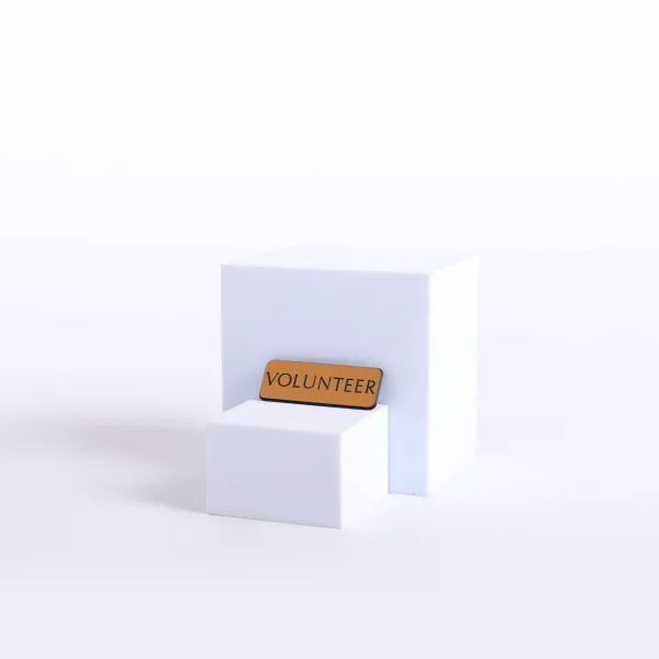 Badge Engraved Contemporary Volunteer Gold Magnet- Swanson Christian Products