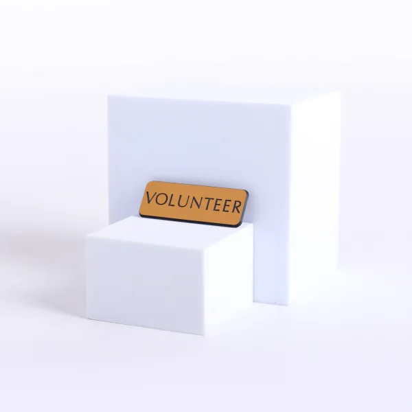Badge Engraved Contemporary Volunteer Gold Magnet- Swanson Christian Products