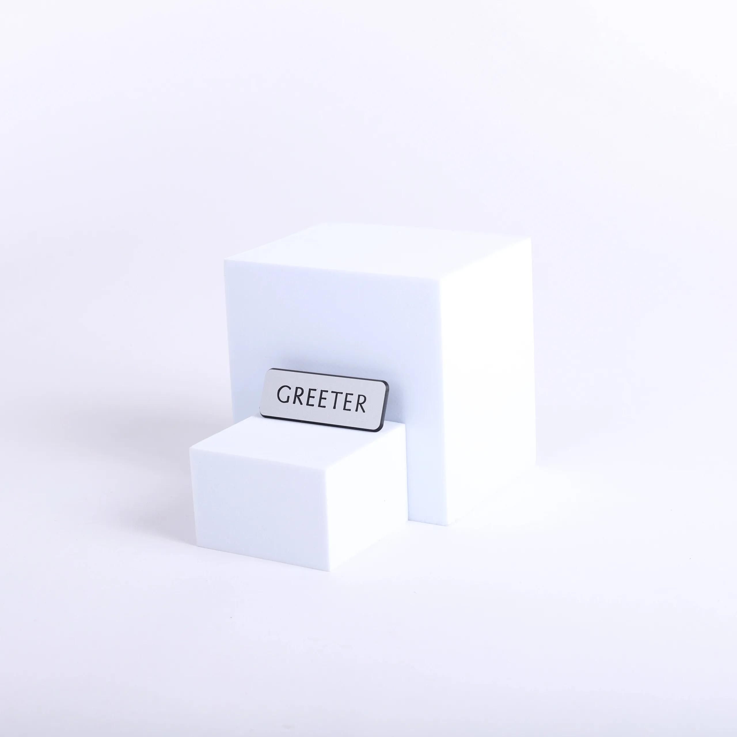 Badge Engraved Contemporary Greeter Silver Pin- Swanson Christian Products