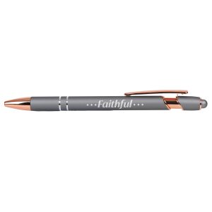 Gift Pen – Faithful – Grey – Soft Touch